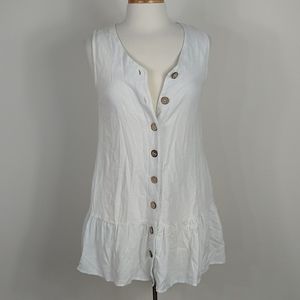 Vici White Button-Down Dress